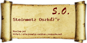 Steinmetz Oszkár névjegykártya